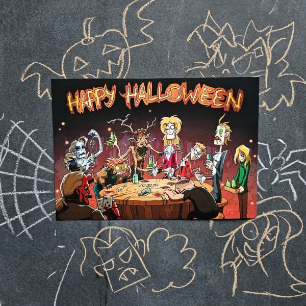 Открытка HALLOWEEN Покер
